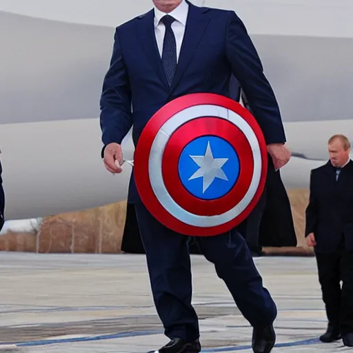 Prompt: putin as captain america