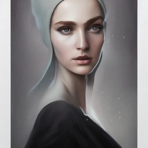 Image similar to tom bagshaw portrait, beautiful portrait of a woman with angel eyes in a suit, hair under a baseball cap, professionally retouched, focus eyes, ultra realistic soft painting, insanely detailed linework, symmetrical accurate intricate features, behance, 8 k