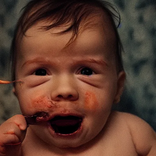 Prompt: baby eating it’s twin in the womb, hyper realistic, 8k resolution, moody, artistic, horror,