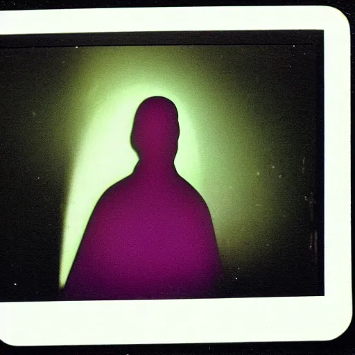 Prompt: coloured atmospheric polaroid 1 9 9 8 photo of a realistic wraith transparent smoky figure in a interior of living room low light