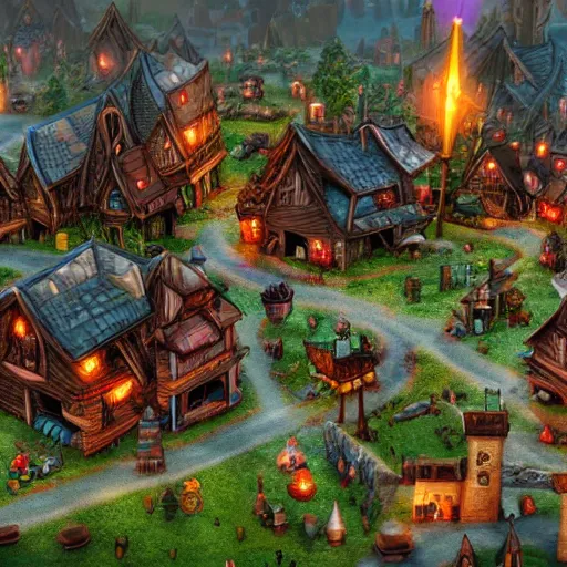 Image similar to wizard village 4k