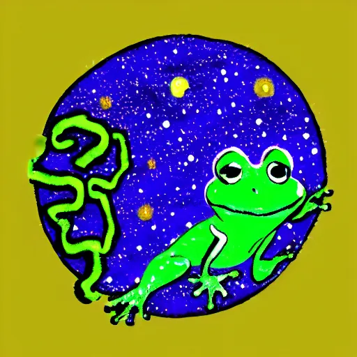 Image similar to the galaxy in the shape of a frog drawn on mspaint