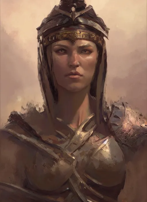 Image similar to Oil painting of a female human warrior, portrait, D&D, Magic The Gathering, by Craig Mullins, Nekro, Victo Ngai, centered, symmetrical, 8k, sharp focus