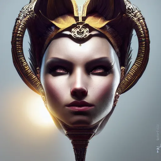 Prompt: perfectly - centered - portrait - photograph of an evil sinister goddess, the perfect human female specimen, intricate, elegant, super highly detailed, professional digital painting, artstation, concept art, smooth, sharp focus, no blur, no dof, extreme illustration, unreal engine 5, 8 k, art by artgerm and greg rutkowski and alphonse mucha loish and wlop