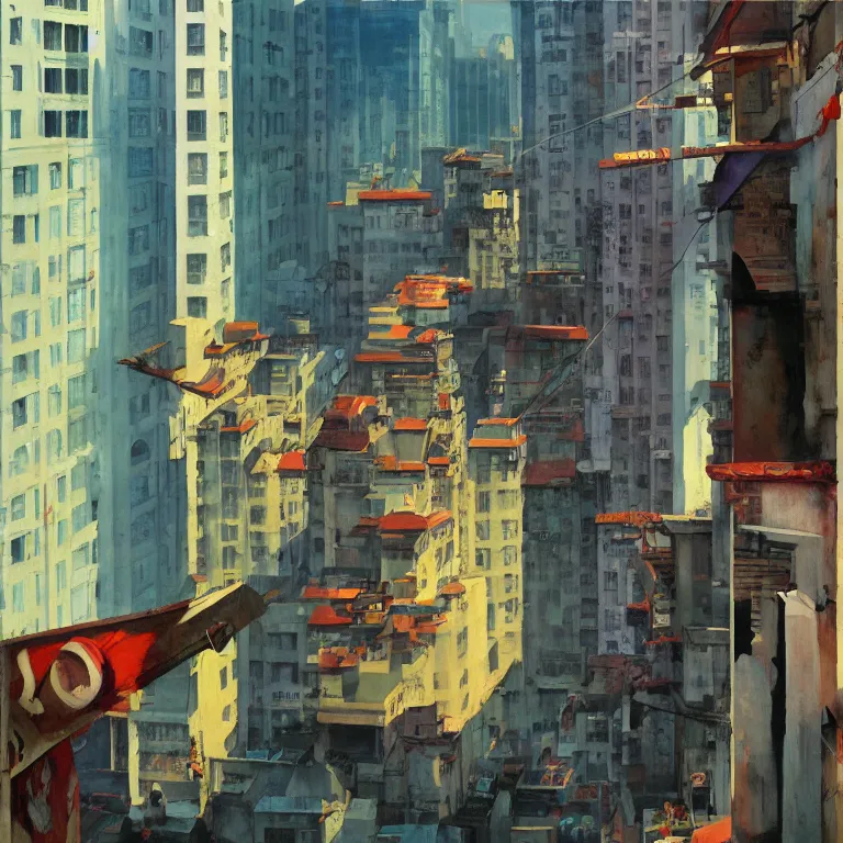 Prompt: shiva in honk kong slums, , painted by Edward Hopper, painted by James Gilleard, airbrush