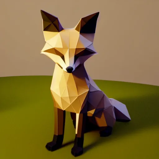 Prompt: fox lowpoly, unreal engine 5, octane render, 8k