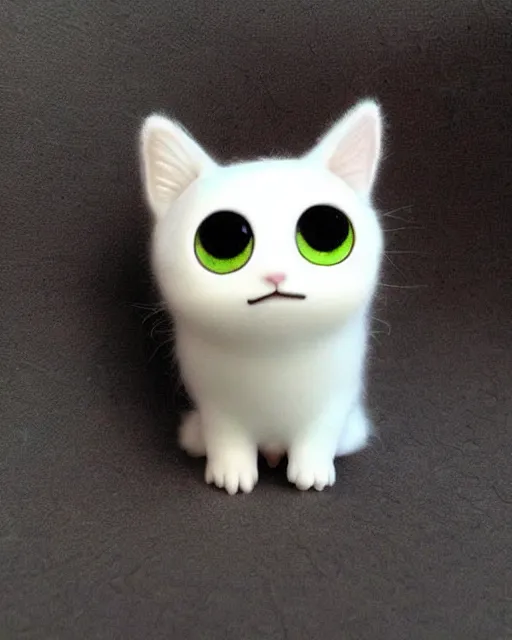 Image similar to a tiny soft kitten by studio ghibli, googly eyes, cute, anime : : artstyle of spirited away