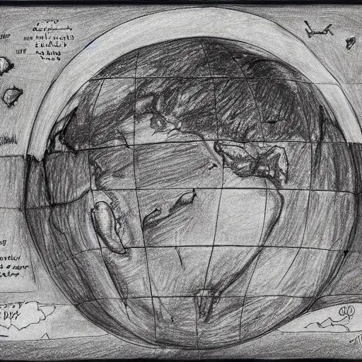 Image similar to a drawing of an uninhabitable earth