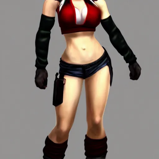 Image similar to full body shot of tifa lockhart, concept art trending on artstation