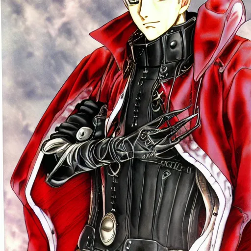 Image similar to portrait of Vash The Stampede by yoshitaka amano