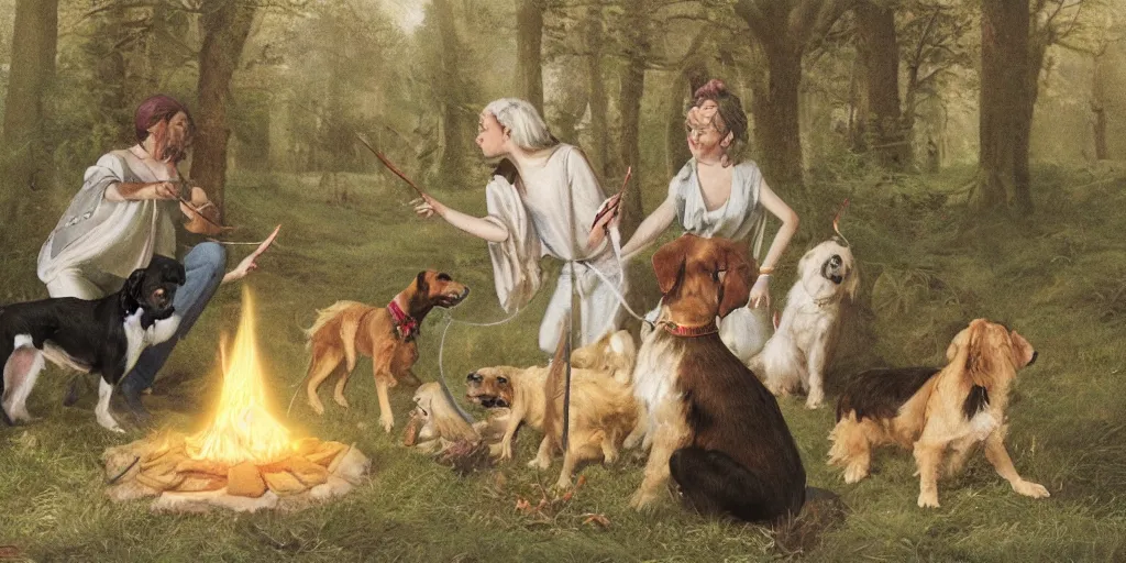 Prompt: a dog casting spell image