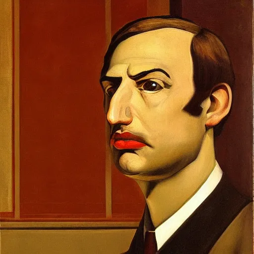 Image similar to Art of a portrait of Saul Goodman, by Giorgio de Chirico