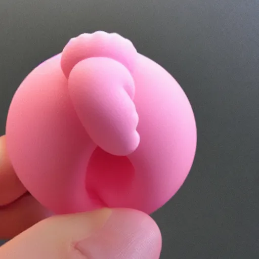 Prompt: a 3d printed plumbus, perfect replica, fresh from the printer