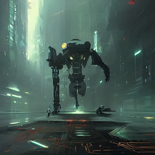 Image similar to the ai upload himself to a human body, sci - fi, cyber punk, greg rutkowski