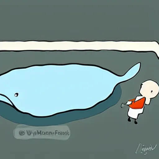 Image similar to whale in a bathtub, cartoon,