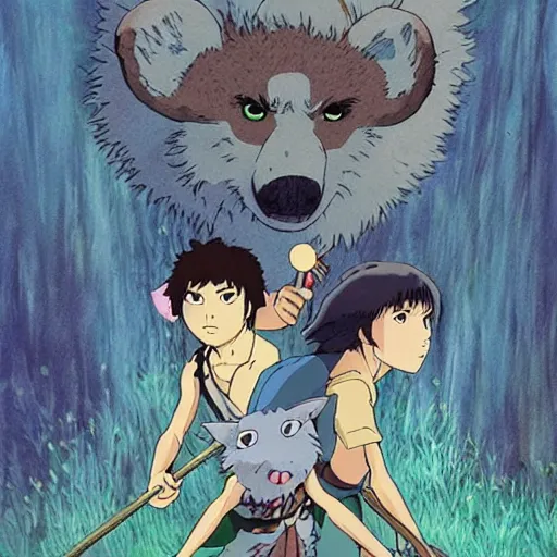 Image similar to princess mononoke, studio ghibli art