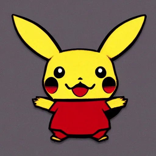 Prompt: a cherry-wood pikachu