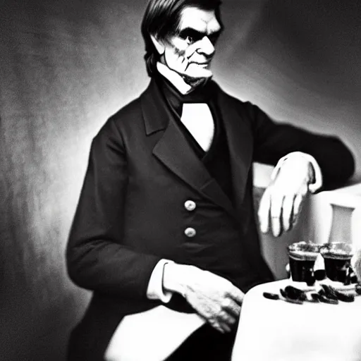 Prompt: 2012 instagram post of United States Senator John C Calhoun at a party