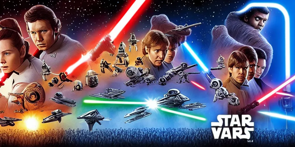 Image similar to start trek vs star wars, epic battle