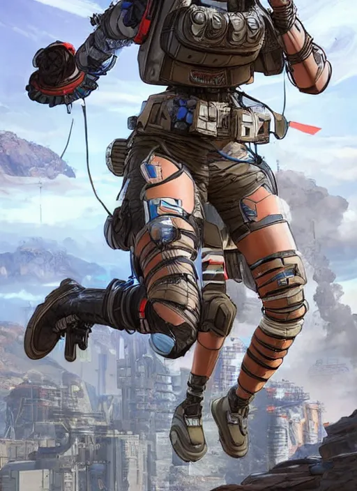 Image similar to apex legends cyberpunk athlete. concept art by james gurney and mœbius. cinematic, hyper realism, realistic proportions, dramatic lighting, high detail 4 k