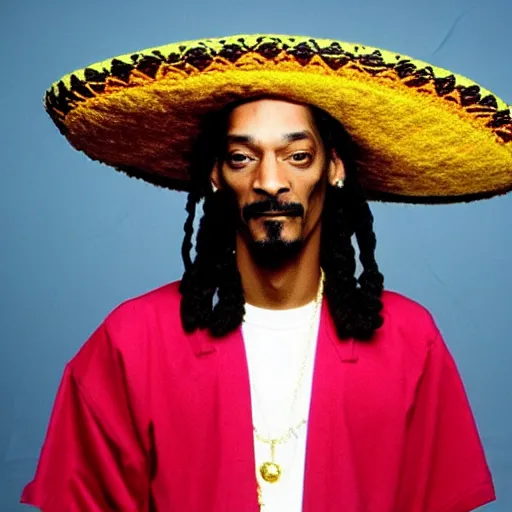 Image similar to Snoop Dogg wearing a sombrero while holding a Vase of flowers for a 1990s sitcom tv show, Studio Photograph, portrait, C 12.0