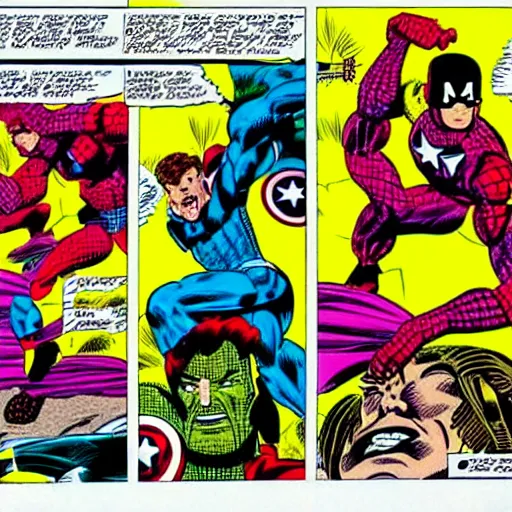 Prompt: A Marvel comic book page fromn the 1980s drawn by John Byrne, highly detailed