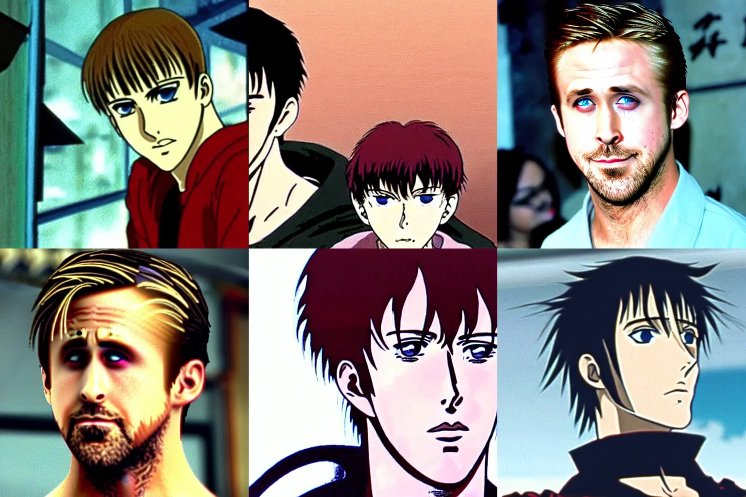 Prompt: ryan gosling in 1 9 9 7 berserk anime,