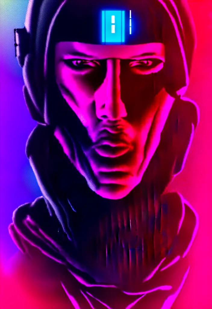 Prompt: digital portrait of lex fridman, cyberpunk, glitchcore, synthwave art, detailed, masterpiece, trending on artstation, featured on pixiv, hd, 4 k, 8 k