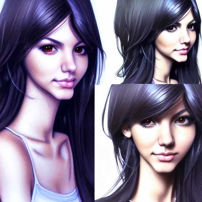 Image similar to portrait of victoria justice, by katsuhiro otomo, yoshitaka amano, nico tanigawa, and artgerm rendered with 3 d effect, sweet artpiece.