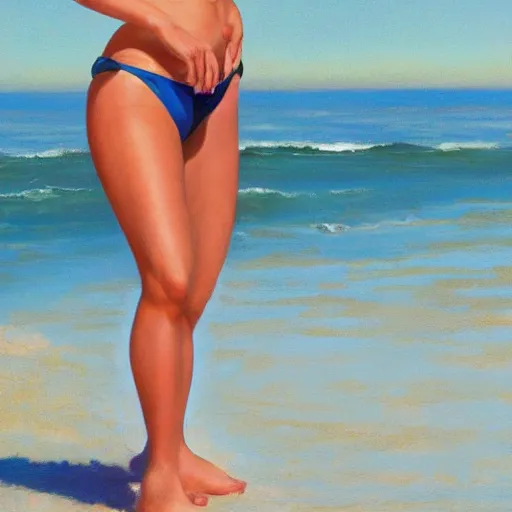 Image similar to Natalie Portman at the beach, Joe Jusko, 8k photography, trending on artstation, frank Frazetta