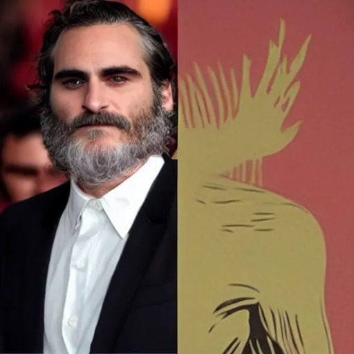 Image similar to joaquin phoenix made of quinoa