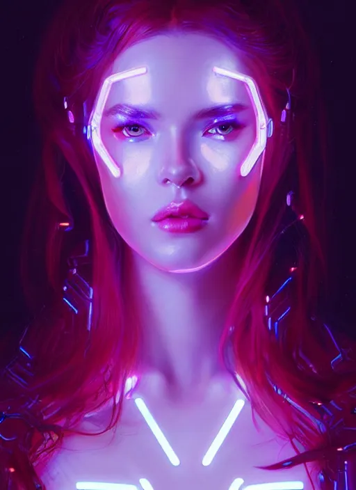 Prompt: portrait of female humanoid in transparent acrylic fashion wear, intricate, elegant, cyber neon lights, highly detailed, digital photography, artstation, glamor pose, concept art, smooth, sharp focus, art by artgerm and greg rutkowski