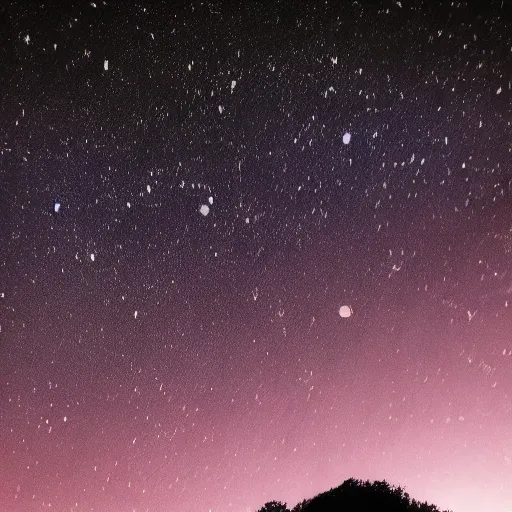 Prompt: a photo of the night sky with a lot of stars and a beautiful landscape and the moon in the background, telephoto photography