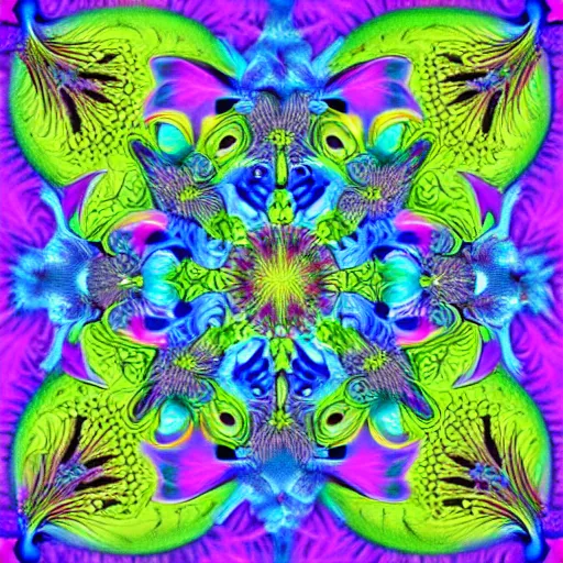 Prompt: a brightly colored painting of very detailed flowers made of elaborate fractals, high resolution, mandelbrot set, chaos, fractal, math, deviantart