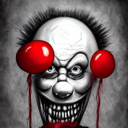 surrealism grunge cartoon portrait sketch of clown | Stable Diffusion |  OpenArt