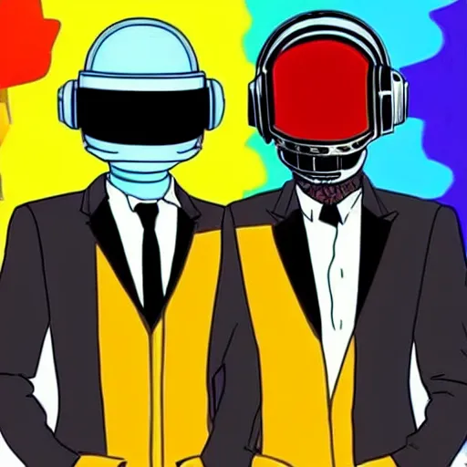 Image similar to Daft punk in an episode of Rick and Morty,