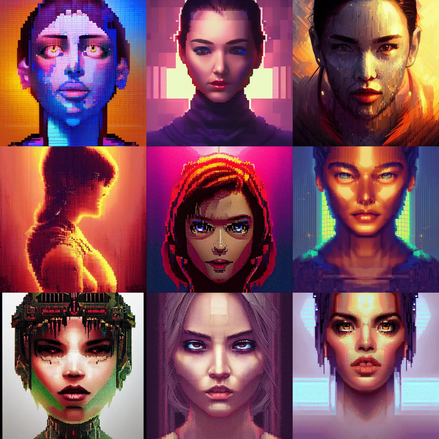 Portrait Pixel Art Drawing Printerest 8 Bit Stable Diffusion 