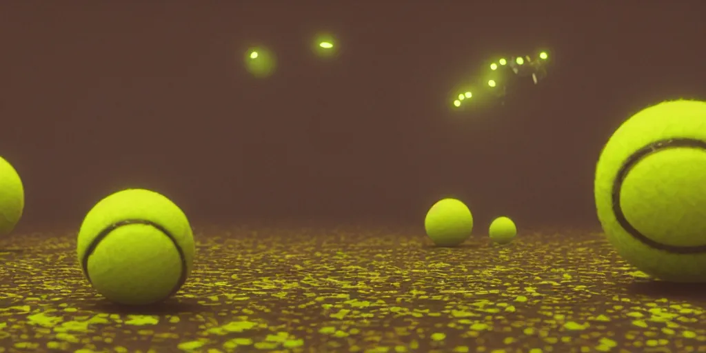 Prompt: a cinematic poster photo of 8 k ultra realistic tennis ball monsters, tennis ball monsters, alien exotic, cinematic lighting, trending on artstation, 4 k, hyperrealistic, focused, high details, unreal engine 5, cinematic, alien planet atmosphere in background, 3 d render by beeple