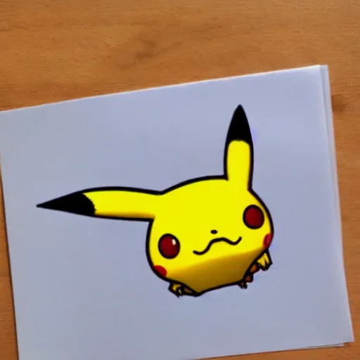 Prompt: a paperclip pikachu