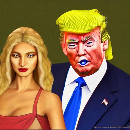 Prompt: portrait of Aphrodite and Donald Trump, photorealistic, 4K