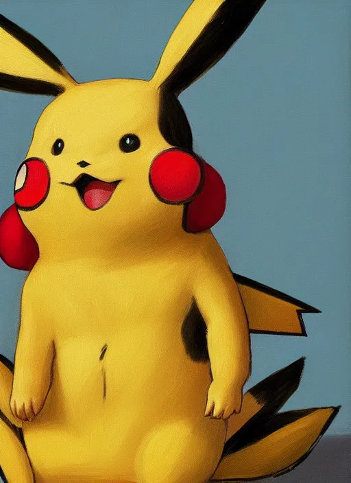 Prompt: Real life Pikachu, painted by Lucian Freud, highly detailed, 8k