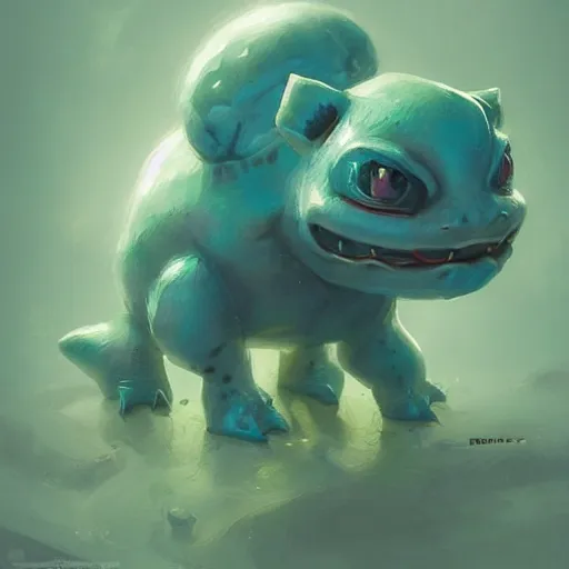 Prompt: Bulbasaur of metal, digital Art, Greg rutkowski, Trending artstation,cinematic