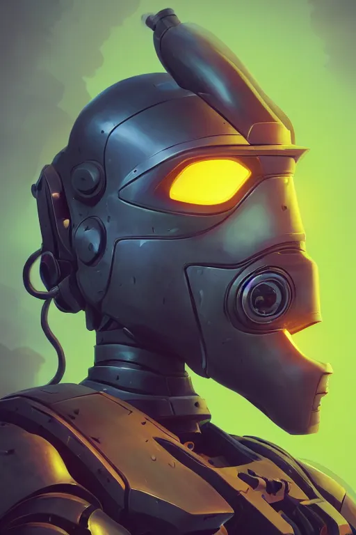 Image similar to epic mask helmet robot ninja portrait stylized as fornite style game design fanart by concept artist gervasio canda, behance hd by jesper ejsing, by rhads, makoto shinkai and lois van baarle, ilya kuvshinov, rossdraws global illumination radiating a glowing aura global illumination ray tracing hdr render in unreal engine 5