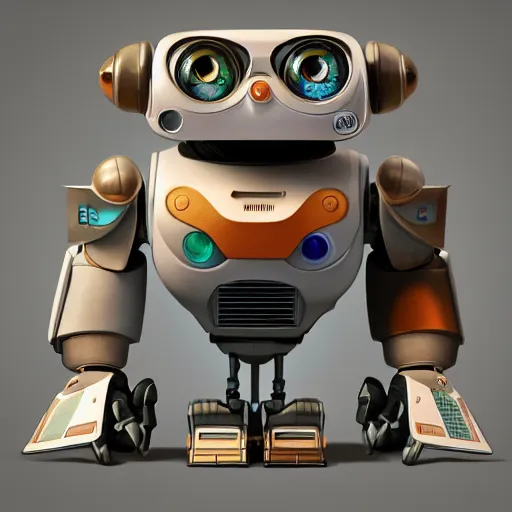 Image similar to two small chubby bots, hyperdetailed colourful, smooth panelling, intricate detail, pushing a battery, style of cute pokemon, with damaged rusty arms, antenna, jerboas, floating, white studio, oil, mechanical, cute toy, wall - e, ambient light, in the style of pixar animation, pokedstudios,, blender, octane render, 8 k,