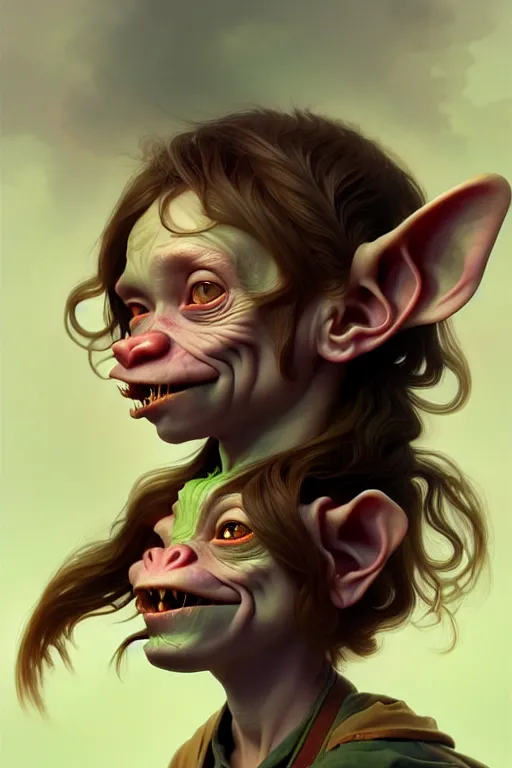 Image similar to beautiful young goblin, highly detailed, digital painting, artstation, sharp focus, illustration, art by tan zi and ayanamikodon and alphonse mucha and wlop