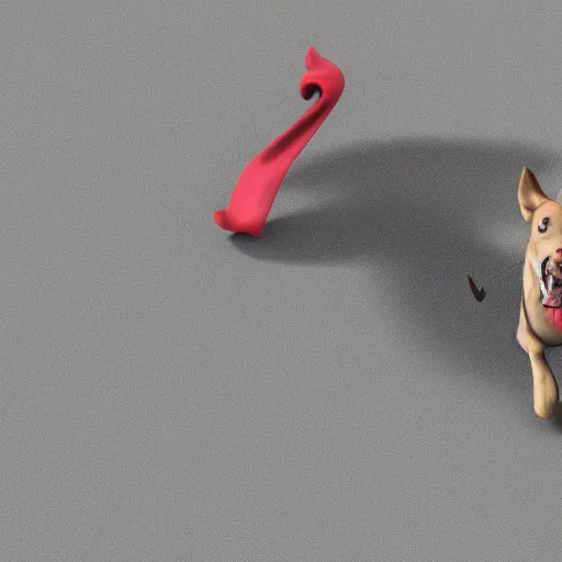 Image similar to illustration of a cartoon dog chasing a stick, bold outlines, smooth, hyper detailed, 4 k octane render