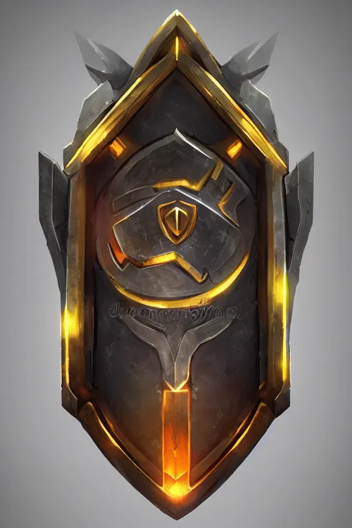 Image similar to shield fantasy epic legends game icon stylized digital illustration radiating a glowing aura global illumination ray tracing hdr fanart arstation by ian pesty and katarzyna da „ bek - chmiel