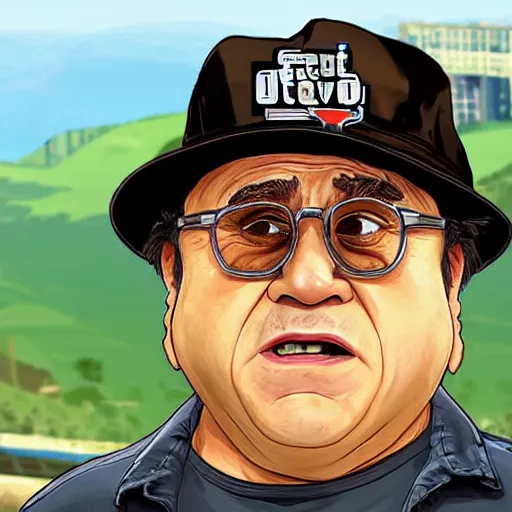 Prompt: Danny DeVito in the style of GTA V