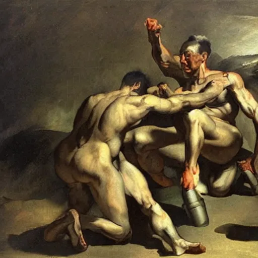 Image similar to cyborgs by theodore gericault