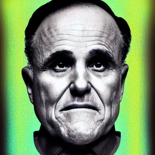 Prompt: Rudy Giuliani's face melting, portrait photography